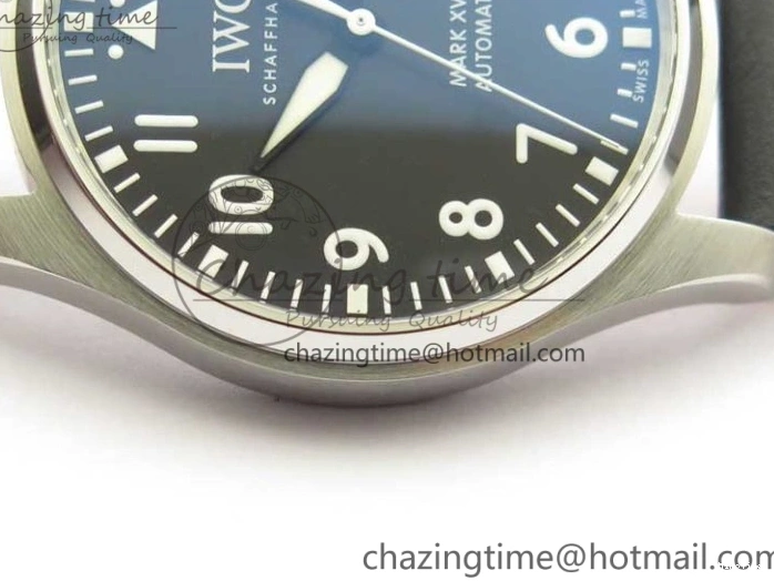 MIROTIME 0224 Soft MARK XVIII IW327001 SS FKF 1:1 Best Edition Black Dial On Black Leather Strap 7119